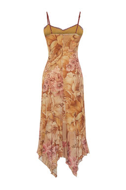 TRENDYOLMILLA Cok Renkli A-Kesim Cicek Desenli F?rf?rl? Orme Tul Elbise TPRSS24EL00133 фото 8