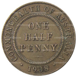 1/2 пенни 1938 года Австралия
