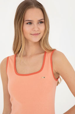 Женское трикотажное платье цвета лосося - U.s. polo assn фото 9