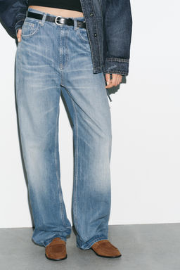 TRF STRAIGHT WIDE HIGH-WAIST JEANS - Zara фото 2