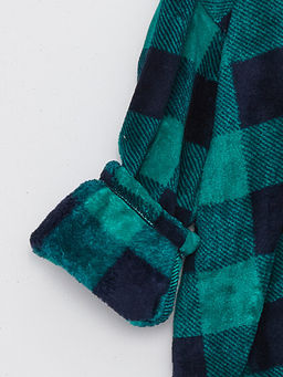 Kap??onlu Ekose Polar Erkek ?ocuk Pijama ?st