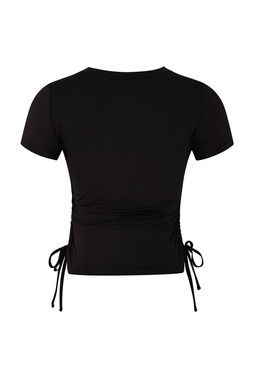 Ekru Buzgulu Baglama Detayl? Micro Kumas Orme Spor T-Shirt THMSS26TS00003 - Trendyolmilla фото 14