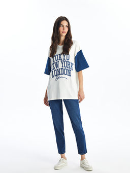 Y?ksek Bel Slim Mom Kad?n Jean Pantolon