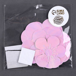 Цена за 2 шт. Топпер для торта Цветы, розовый