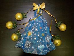 Ёлка новогодняя Фонарики - гобеленовый чехол на бутылку - Гобеленглавснаб фото 2