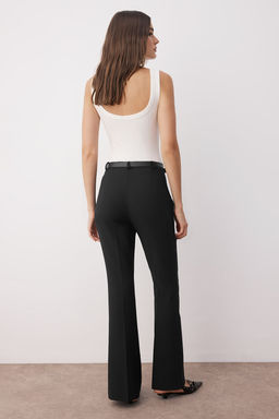 Siyah Kemerli Flare Ispanyol Paca Pantolon TWOAW26PL00034 - Trendyolmilla фото 4