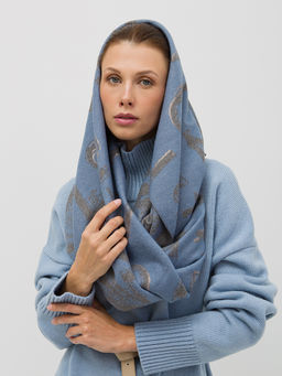 В составе шерсть и кашемир! теплый двусторонний палантин