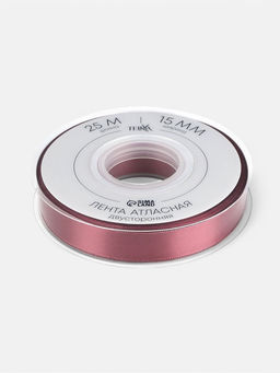 Лента атласная TEIRA, двухсторонняя, 15 мм, 25±1 м, бордовая №0789