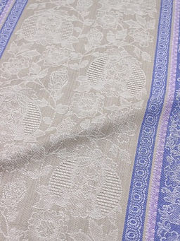 Холст полотенечный жаккард Летний цв.синий/сиреневый, ш.0.5м, лен-30%, хлопок-70%, 210гр/кв.м