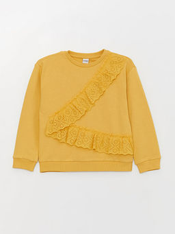 Bisiklet Yaka Uzun Kollu K?z ?ocuk Sweatshirt