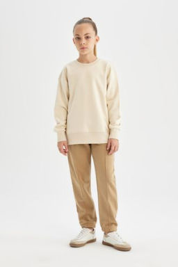 K?z Cocuk Standart Fit Beli Pacas? Lastikli Cepli Okul Jogger Esofman Alt?