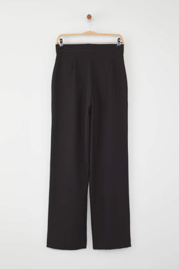 Trendyolmilla Siyah Derin Pilili Wide Leg/Genis Paca Pantolon TWOSS25PL00116  фото 6