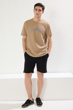 TRENDYOL MAN Gri Regular Fit Slogan Bask?l? Waffle Orme Sortlu Pijama Tak?m? TMNSS25PT00008 - Trendyolmilla фото 5