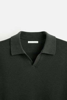 TEXTURED KNIT POLO SHIRT - Zara фото 19