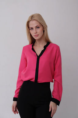 11228 Блуза розовая с чёрной отделкой - Martichelli фото 2
