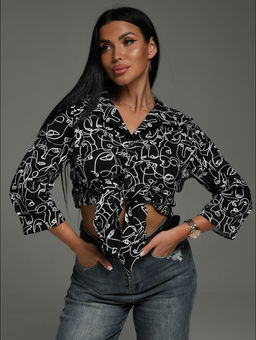 Жанетта туника женская (графика черная)