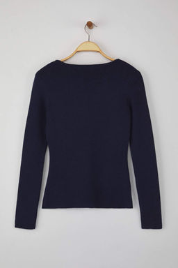 Lacivert Premium Iplik/Ozel Iplik Fitted/Vucuda Oturan Yunlu Triko H?rka TWOAW26HI00046 - Trendyolmilla фото 10