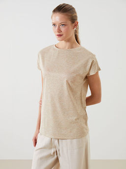 Dik Yaka Parlak G?r?n?ml? Kad?n Ti??rt