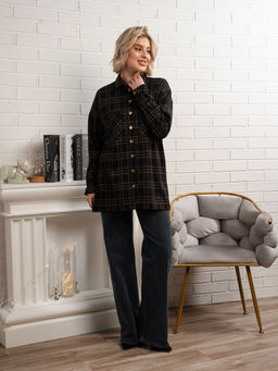 Рубашка с длинным рукавом Доротея (черная) Б14991-10М - Lt collection фото 2