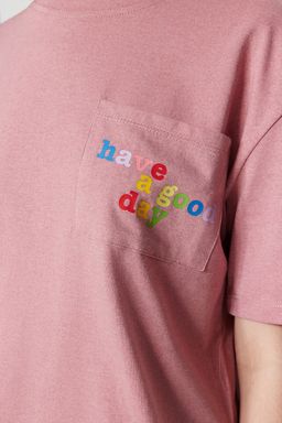 Trendyolmilla Pembe %100 Pamuklu Slogan Bask?l? Sortlu Orme Pijama Tak?m? THMSS23PT00173