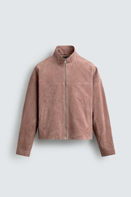 CROPPED FIT LEATHER SPLIT SUEDE JACKET - Zara фото 8