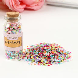 Цена за 2 шт. Глиттер в баночке "Звёздочки" МИКС р-р 3 мм 6 гр 5х2х2 см