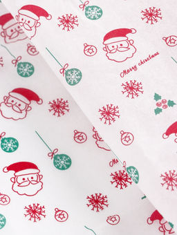 Цена за 10 шт. Бумага новогодняя упаковочная тишью Дед Мороз!, белая, 50?66 см