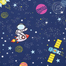 Космический десант 1,5 сп./Пододеяльник: 1 шт. - 215*145; Простыня: 1 шт. - 214*150; Наволочка: 2 шт. - 70*70; Поплин детский