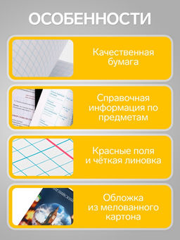 Тетрадь предметная Calligrata TOP «Школьный стиль», 48 листов в клетку Английский язык, со справочным материалом, пластиковая обложка, блок офсет