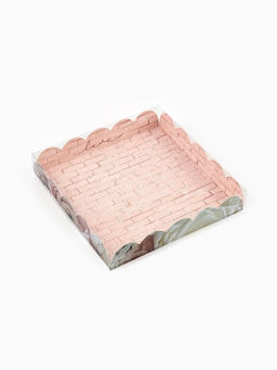 Цена за 5 шт. Коробка для печенья, кондитерская упаковка с пластиковой крышкой, My best wishes, 18?18?3 см