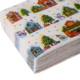 Салфетки бумажные С Новым годом: домики, однослойные, 24?24 см, 20 шт. - Страна карнавалия фото 4