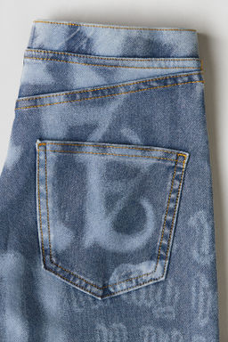 Pantal?n amplio efecto denim