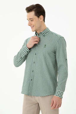 Мужская зеленая рубашка с длинным рукавом - U.s. polo assn фото 9