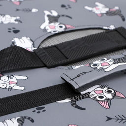 Сумка-переноска каркасная Играющие котики, размер M, 40 х 21 х 27 см, серая - Пижон фото 8