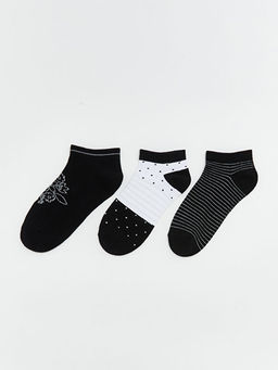 Desenli Kad?n Patik ?orap 3l?