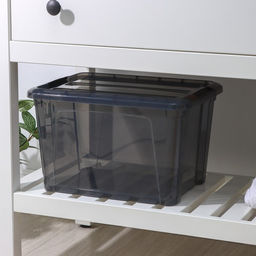 Контейнер для хранения с крышкой IDEA «Кип», 15.5 л, пластик, 37.5×28.5×23 см, чёрный/прозрачный