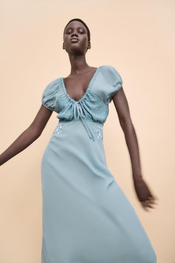 EMBROIDERED DRESS WITH SEQUIN AND BEAD EMBELLISHMENT - Zara фото 3