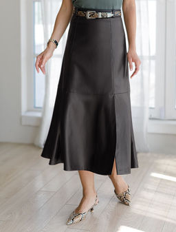 Расклешенная юбка из искусственной кожи
