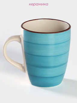Кружка Доляна «Морской мир», 360 мл, керамика, голубая