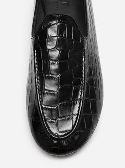 Mocasines de piel con relieve de cocodrilo - H&m фото 6