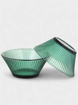 Набор посуды Вино Верде, 5 предметов: 2 стакана 330 мл, 2 тарелки 280 мл, салатник 1.6 л, стекло, зелёные - Simaland фото 3