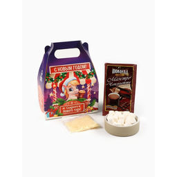 Подарочный набор новогодний Сладкого нового года: маршмеллоу, вкус: пломбир, 40 г, горячий шоколад, 25 г, карамель взрывная - Фабрика счастья фото 10