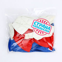 Воздушный шары латексные 12" «Триколор», 30 шт.