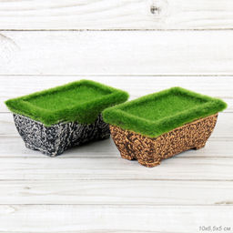 Кашпо со мхом декоративное 10,5х6,5х4,5 см / 16023 /уп 360/