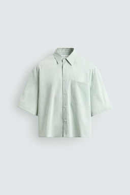 CAMISA CROPPED FIT CUADROS / Raya verde - Zara фото 8