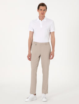 Bej Slim Fit Kuma_ Pantolon
