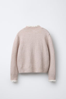CROCHET TRIM KNIT SWEATER - Zara фото 2