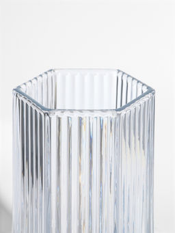 Ваза для цветов «Эдисон», линии, 28×13.5 см, стекло, прозрачная