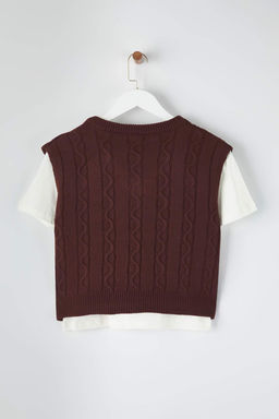 Teen Lacivert 2li T-Shirtlu Sac Orgu Triko Kazak TWOAW26KZ00131 - Trendyolmilla фото 8