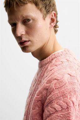 WOOL CABLE-KNIT SWEATER - Zara фото 6